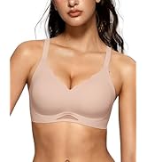 OEAK Womens Wireless Bras Scalloped Push Up Bralettes No Underwire Supportive Tshirt Bra Seamless...