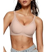 OEAK Womens Wireless Bras Comfortable Push Up Bra Smooth U Neck Bralette Full Coverage Bras Seaml...