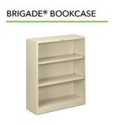 HON Metal Bookcase - Bookcase with Two Shelves, 34-1/2w x 12-5/8d x 41h, Light Gray