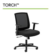 HON Breathable Mesh Back Office Chair, Black - Torch