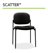 HON Scatter Side Chair, Armless, Black Bonded Leather - Armless