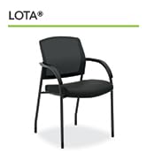 HON Lota Side Chair, Black-With Arms and Casters