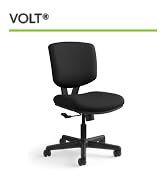 HON Volt Armless Chair Home Desk Wheels. Recline and Tilt, Ergonomic Office, Black