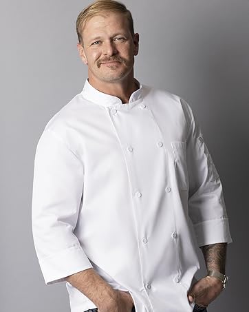Chef Works chef in chef coat.