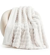 Cozy Bliss Faux Fur Throw Blanket for Couch, Fuzzy Soft Plush Thick Bubble Blanket for Sofa Bedro...