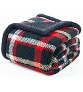 Cozy Bliss Ultra Soft Reversible Double Sherpa Sided Blanket, Buffalo Plaid Throw Blanket Fluffy ...