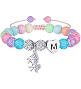 Hidepoo Unicorn Birthday Gifts - Unicorn Bracelet Gifts for Girls, Adjustable Beads and Rhineston...