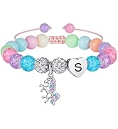 Hidepoo Unicorn Birthday Gifts - Unicorn Bracelet Gifts for Girls, Adjustable Beads and Rhineston...