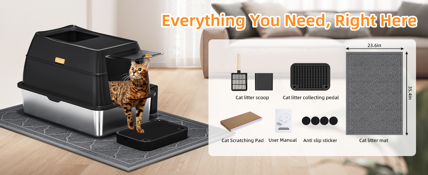 Stainless Steel Cat Litter Box with Lid