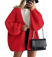 PRETTYGARDEN Womens Oversized Cardigan Sweaters 2024 Fall Long Lantern Sleeve Knit Open Front Lig...