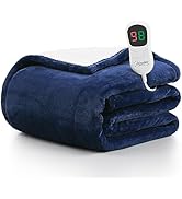 Homemate Heated Blanket Electric Throw - 50"x60" Heating Blanket Throw 1/2/4/6/8 Hours Auto-off 1...