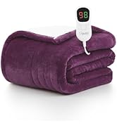 Homemate Heated Blanket Electric Throw - 50"x60" Heating Blanket Throw 1/2/4/6/8 Hours Auto-off 1...