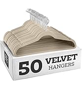 Zober Non-Slip Velvet Hangers - Suit Hangers (50-pack) Ultra Thin Space Saving 360 Degree Swivel ...