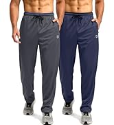 G Gradual Men's Sweatpants Open Bottom Athletic Pants with Zip Pockets Mesh Lightweight for Runni...