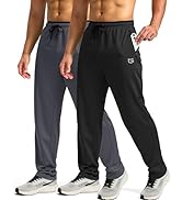 G Gradual Men's Sweatpants Open Bottom Athletic Pants with Zip Pockets Mesh Lightweight for Runni...