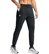 G Gradual Men's Athletic Joggers with 3 Zip Pockets Stretch Workout Training Pants Lightweight Ca...