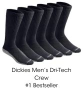 Dickies Dri-Tech Crew 6 pack of socks