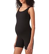 POSHDIVAH Women's Maternity Bodysuit Pregnancy Shapewear Double Lined Sleeveless Tank Top Shorts ...