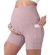 POSHDIVAH Women's Maternity Yoga Shorts Over The Belly Bump Summer Workout Running Active Short P...
