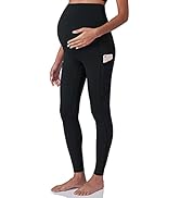 POSHDIVAH Women's Maternity Workout Leggings Over The Belly Pregnancy Yoga Pants with Pockets Sof...