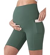 POSHDIVAH Women's Maternity Yoga Shorts Over The Belly Bump Summer Workout Running Active Short P...
