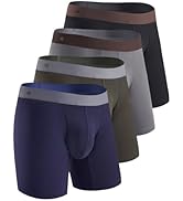 DAVID ARCHY Mens Boxer Briefs Rayon Made From Bamboo Breathable Soft Underwear Support Pouch Unde...