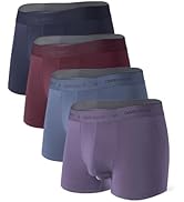 DAVID ARCHY Men's Boxer Briefs, Micro Modal Dual Pouch Trunks Support Ball Bulge Enhancing Underw...