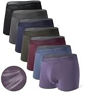 DAVID ARCHY Men's Boxer Briefs, Micro Modal Dual Pouch Trunks Support Ball Bulge Enhancing Underw...