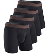 DAVID ARCHY Mens Boxer Briefs Rayon Made From Bamboo Breathable Soft Underwear Support Pouch Unde...