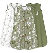 Yoofoss Baby Sleep Sack 6-12 Months 0.5 Tog Wearable Blanket for Baby, 3 Pack 100% Cotton Infant ...