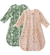 Yoofoss Long Sleeve Fleece Baby Sleep Sack 6-12 Months, 2 Pack TOG 1.5 Baby Wearable Blanket with...