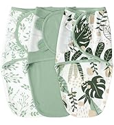 Yoofoss Baby Swaddles for Newborns 100% Cotton, Adjustable Swaddle 0-3 Months 3 Pack Newborn Swad...
