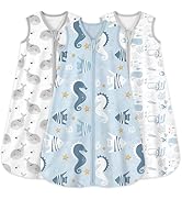 Yoofoss Baby Sleep Sack 6-12 Months 0.5 Tog Wearable Blanket for Baby, 3 Pack 100% Cotton Infant ...