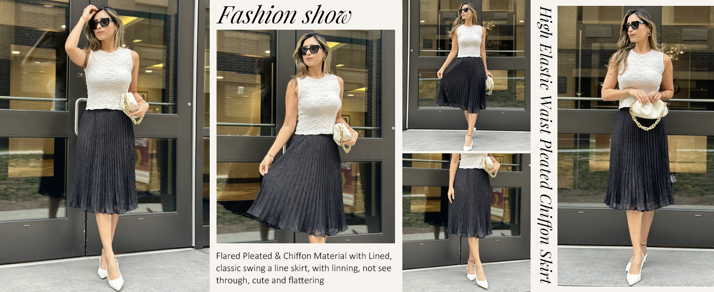 Pleated Chiffon Skirt