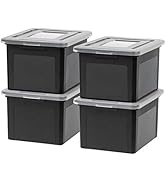 IRIS USA Letter & Legal Size Plastic Storage Bin Tote Organizing File Box with Durable and Secure...
