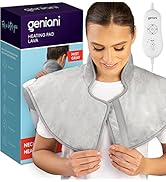 GENIANI Heating Pad for Neck and Shoulders, Large Heated Pad for Neck Pain, Shoulder Heating Wrap...