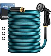 Water Hose 50ft, Non-Expanding Garden Hose Ultra Lightweight, Kink-Free, Sturdy, Abrasion Resista...