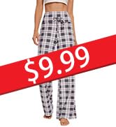 Women's Wide Leg Pajama Pants - Comfy Plaid