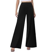 ZOOSIXX Wide Leg Palazzo Pants for Women - High Waist Casual Beach Lounge Pants Loose Dress Pants...