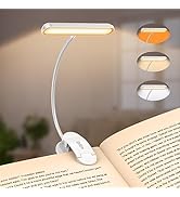 Gritin Rechargeable Book Light for Reading in Bed with 19 LED &Memory Function-Eye Caring 3 Color...