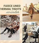 TNNZEET Womens Fleece Lined Tights Warm Winter - Sheer Black Leggings Fake Translucent Pantyhose