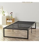 NapQueen Alpha Heavy Duty New 14-Inch Metal Platform Bed Frame/Easy Assembly/Sturdy & withstands ...
