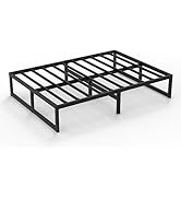 NapQueen Alpha Heavy Duty New 14-Inch Metal Platform Bed Frame/Easy Assembly/Sturdy & withstands ...