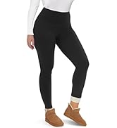 CAMPSNAIL Fleece Lined Leggings Women - Thick Soft High Waisted Black Tummy Control Thermal Warm ...