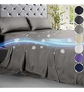 DECOLURE Cooling Bed Sheets King Set 4 pcs - Luxurious & Ultra-Soft King Size Cooling Sheets for ...