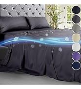 DECOLURE Cooling Sheets Queen Set 4 pcs - Luxurious & Ultra-Soft Cooling Bed Sheets Queen Size fo...
