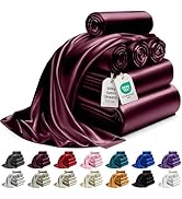 DECOLURE Satin Sheet Queen Set 6pcs - Genuine & Luxurious Silk Feel Sheets Queen w/Deep Pocket - ...