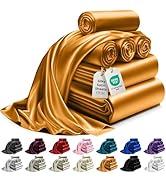 DECOLURE Satin Sheets King Set 6pcs - Genuine and Luxurious Silk Touch Satin Sheets King w/Deep P...