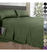 DECOLURE 100% Organic Bamboo Viscose Sheets Queen Size 4 pcs - Ultra Soft & Luxuriously Cooling, ...