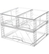 Vtopmart 3 Pack Large Stackable Storage Drawers,Easily Assemble Acrylic Bathroom Closet Undersink...